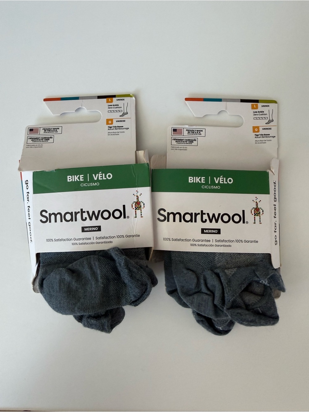 2 pair Smartwool Men’s Bike Merino Crew Socks -
